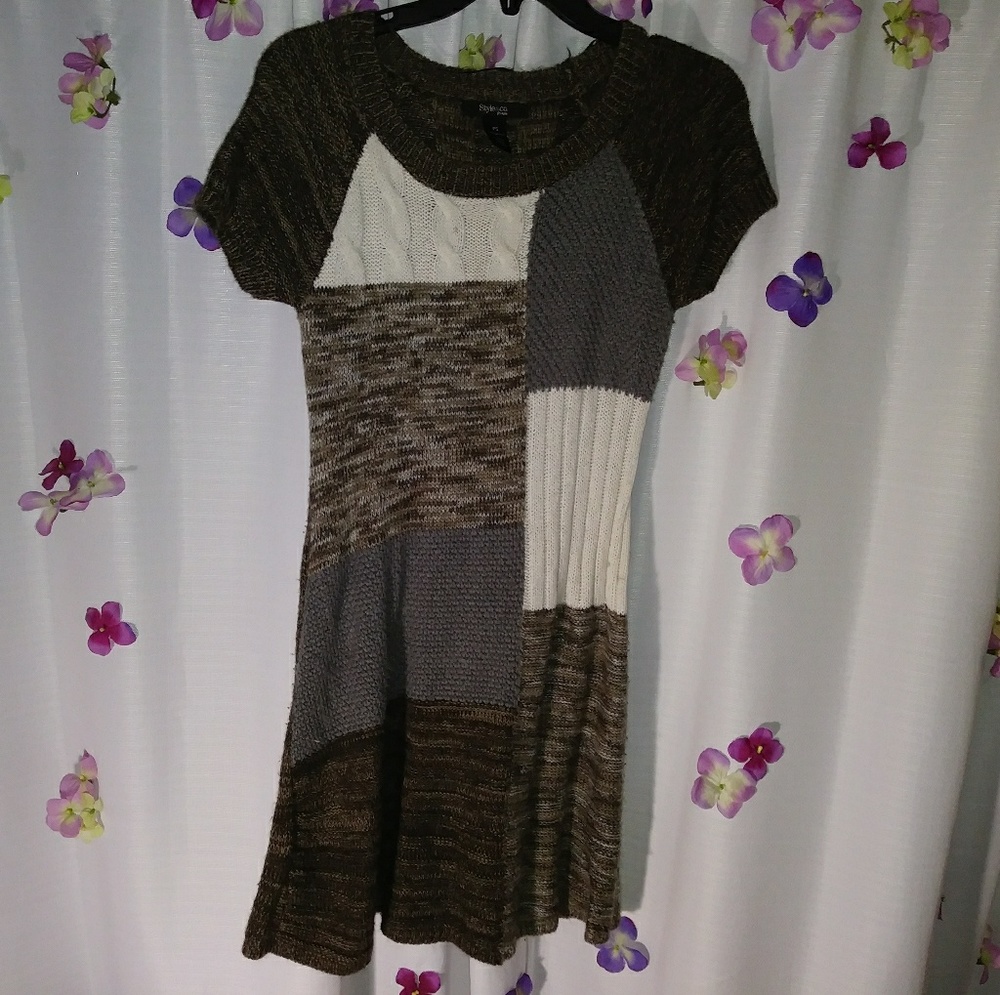 Vintage Patchwork Sweater Dress